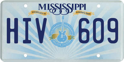 MS license plate HIV609