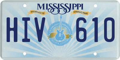 MS license plate HIV610