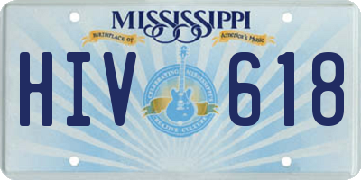 MS license plate HIV618