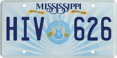 MS license plate HIV626