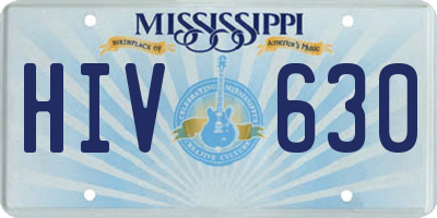 MS license plate HIV630