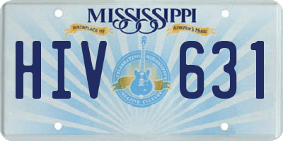 MS license plate HIV631
