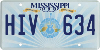 MS license plate HIV634