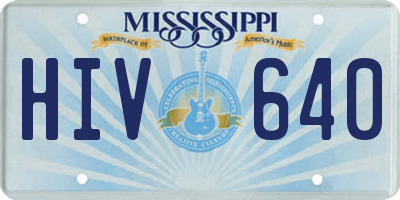 MS license plate HIV640