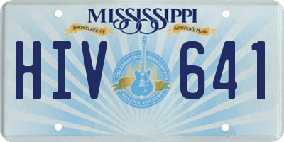 MS license plate HIV641