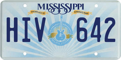 MS license plate HIV642
