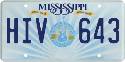 MS license plate HIV643