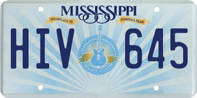 MS license plate HIV645