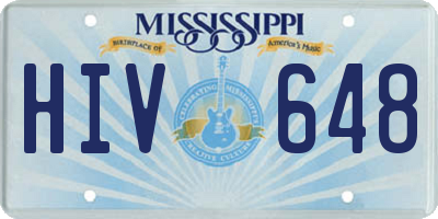 MS license plate HIV648