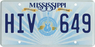 MS license plate HIV649