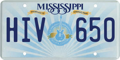 MS license plate HIV650