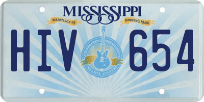 MS license plate HIV654