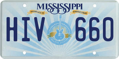 MS license plate HIV660