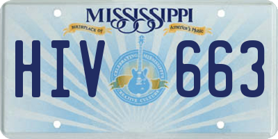 MS license plate HIV663