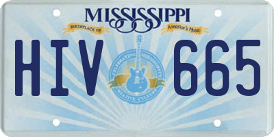 MS license plate HIV665