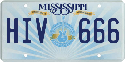 MS license plate HIV666