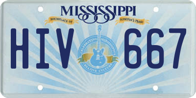 MS license plate HIV667