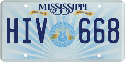 MS license plate HIV668