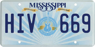 MS license plate HIV669
