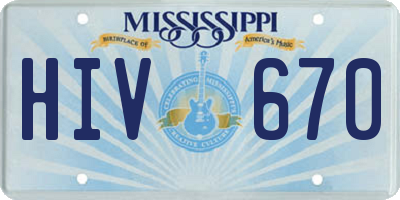 MS license plate HIV670