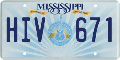 MS license plate HIV671
