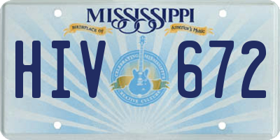 MS license plate HIV672