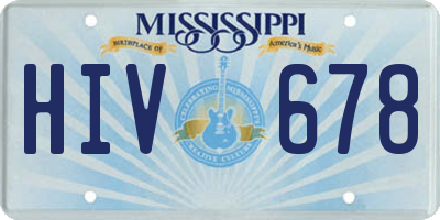 MS license plate HIV678