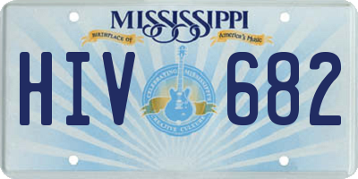MS license plate HIV682