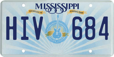 MS license plate HIV684