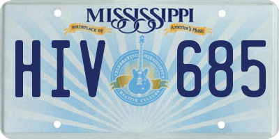 MS license plate HIV685