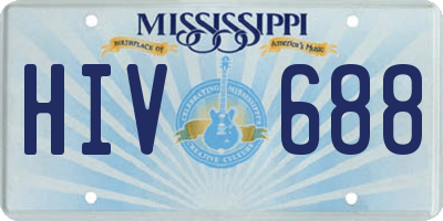 MS license plate HIV688