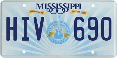 MS license plate HIV690