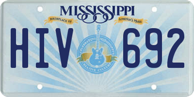 MS license plate HIV692