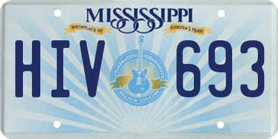 MS license plate HIV693