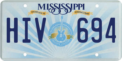 MS license plate HIV694
