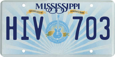 MS license plate HIV703