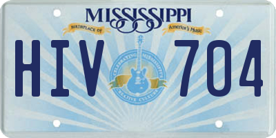 MS license plate HIV704