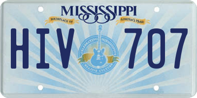 MS license plate HIV707