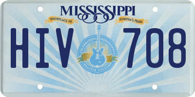 MS license plate HIV708