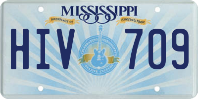 MS license plate HIV709