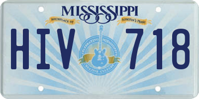 MS license plate HIV718