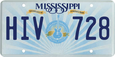 MS license plate HIV728