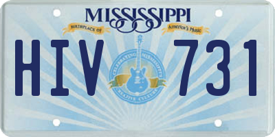 MS license plate HIV731