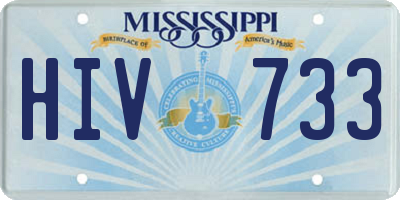 MS license plate HIV733