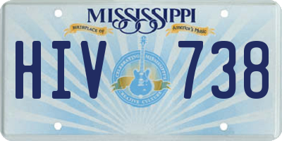 MS license plate HIV738