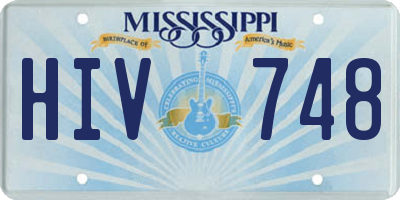 MS license plate HIV748