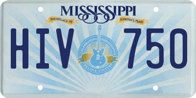 MS license plate HIV750