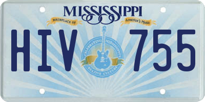 MS license plate HIV755