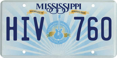 MS license plate HIV760