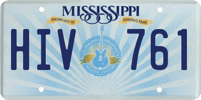 MS license plate HIV761